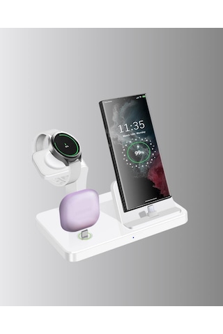 4 Lü Apple Kablosuz Şarj Standı İphone Watch Ve Airpods Çoklu Şarjlı 54414660