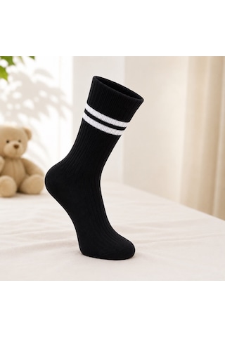 Ciho Socks Daily 6 Çift Çocuk %100 Pamuk Çizgili Tenis Okul Kolej Çorabı KARIŞIK