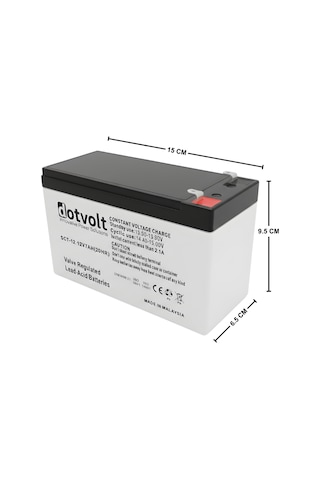 Dotvolt 12v 7ah Kuru Akü Vrla Bakımsız Akü Ups Alarm Güvenlik Sistemleri