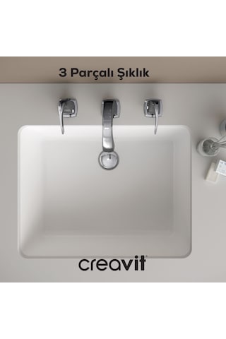 Creavit Giza Lavabo Armatürü Krom 3 Delikli Sifonlu Bt.gz1503