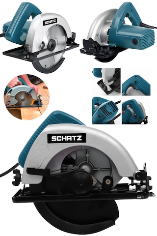 Schatz 800w Bakır Sargı Sjs Metal Şanzıman Sunta Kesme Daire Testere Makinesi Mavi 180mm