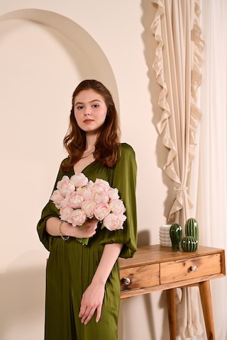 Pembe Premium Yapay Peony Şakayık Çiçeği Buketi 7 Dallı Lüx İpeksi Dokulu 25 Cm