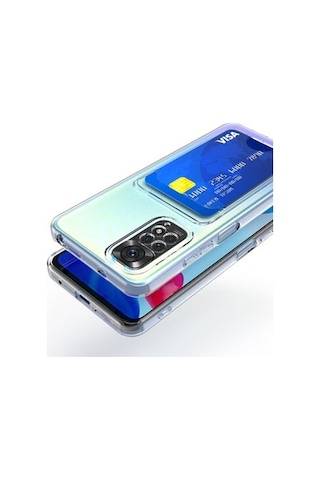 Xiaomi Redmi Note 11 Pro 5g İle Uyumlu Kılıf Kartlıklı Kartvizitli Şeffaf Telefon Kılıfı Kapak