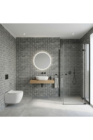 30x60 Cm Kendinden Yapışkanlı Duvar,banyo,tezgah Arası Kaplama Gri Tuğladesen 12 Adet 30 X 60 Cm