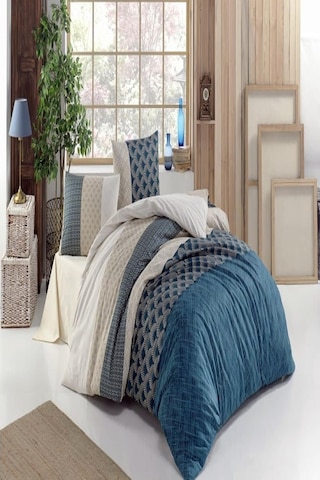 Kristal Çift Kişilik Light Nevresim Takımı Nil Turkuaz