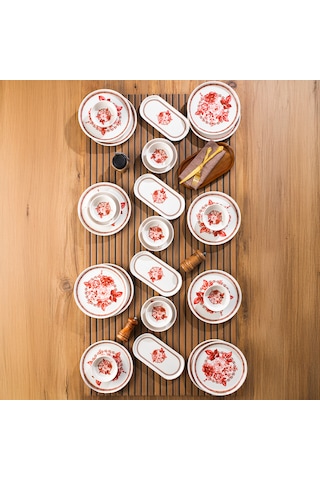 Perotti Danish 28 Parça Kahvaltı Seti 12 Kişilik Kahvaltı Takımı Çok Renkli