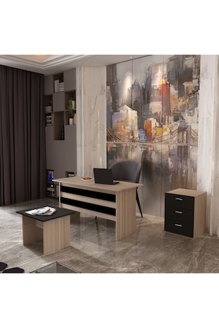 Robinhome  Robin Home Verona Abc Ofis Büro Masa Takımı Meşe-Siyah