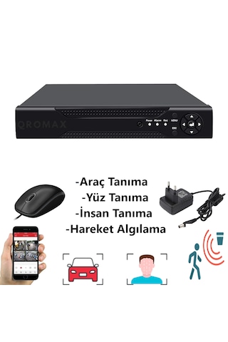 8 Kameralı Yapay Zekalı Gece Renkli Fullhd Kamera Seti 784w-108