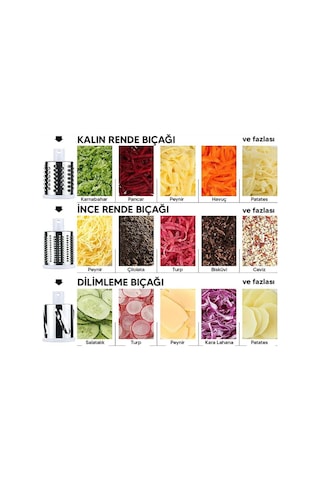 Cooker Paslanmaz Çelik Çevirmeli Rende Kollu Sebze Doğrayıcı Ckr3380-siyah Siyah