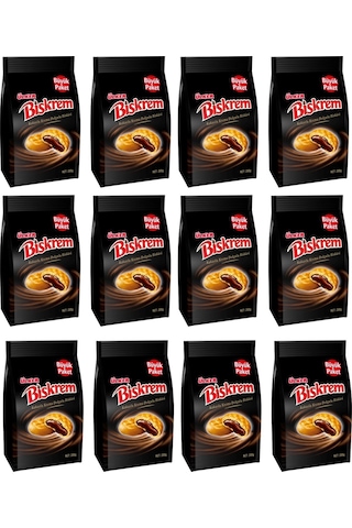 Ülker Biskrem Kakaolu Krema Dolgulu Bisküvi 12 x 200 G