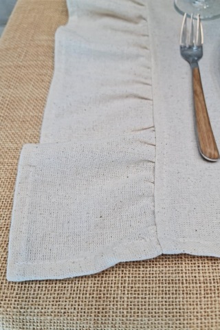 Amerikan Servisi Fırfırlı Retro 2 Lü Krem