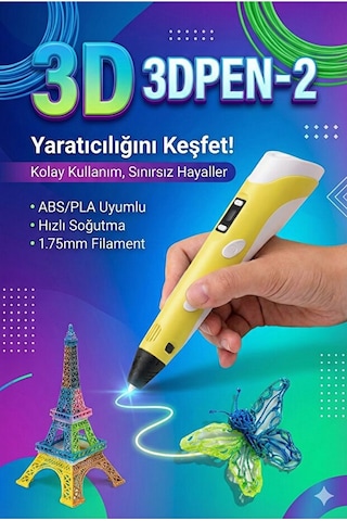3d Pen Yaratıcı 3d Kalem Seti - Tam Kutu İçeriği, Kolay Kullanım, Abs/pla Uyumlu