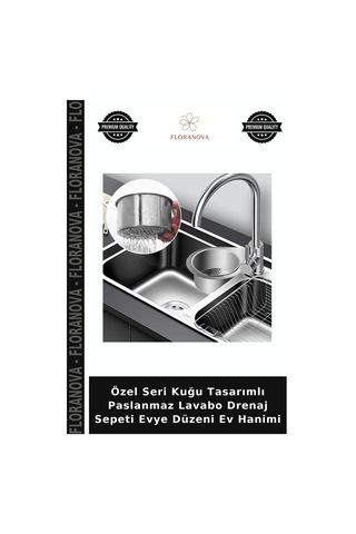 Özel Seri Kuğu Tasarımlı Paslanmaz Lavabo Drenaj Sepeti Evye Düzeni Ev Hanimi Çok Renkli