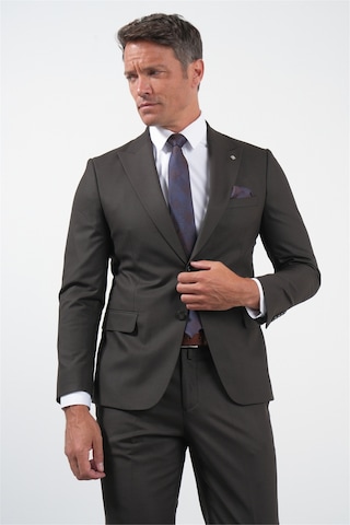 İmza Kahverengi Kırlangıç Yaka 6 Drop Slim Fit Tam Astar Esnek Takım Elbise 1001260169