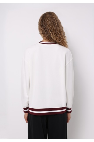 Colin's Colins Regular Fit Yuvarlak Yaka Nakışlı Kadın Beyaz Sweatshirt Cl1076359 Q1.v2 Ofw Beyaz