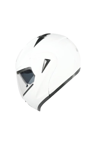 Çene Açılır Vizörlü Kask Vrt Beyaz Xl Ce Belgeli- Oem