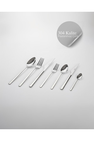 Vega 84 Parça Çatal Kaşık Bıçak Seti 304 18/10 Metalik