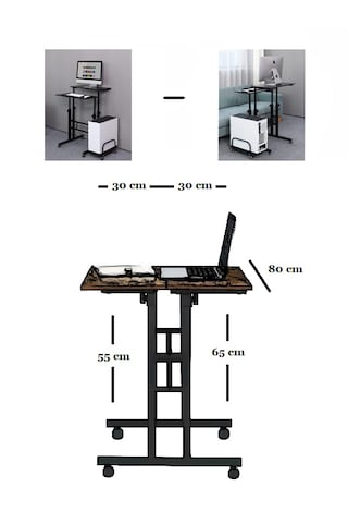Ryan Oyuncu Masası - 80x60 Antrasit