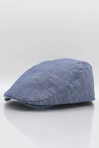 Külah Erkek Lacivert Kasket Keten Yazlık Flat Cap Şapka Lacivert-Standart