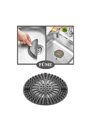 Flosoft Süzgeçli Lavabo Banyo Küvet Tıkacı, Yuvarlak Evye Küvet Banyo Gider Kapağı Füme