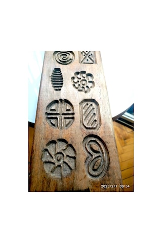 Omeniv Antika Ahşap Pasta Kurabiye Kalıbı Mutfak Kafe Pastane