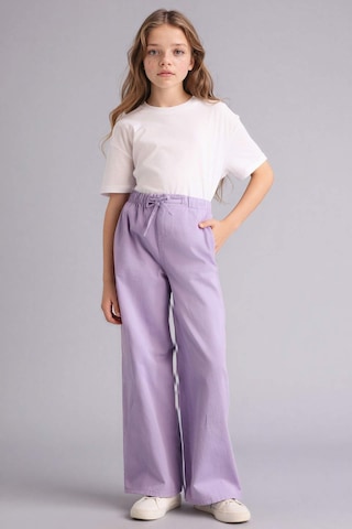 Defacto Wıde Leg Düz Paça Gabardin Pantolon Kız Çocuk G0607a826smpr143 Mor-pr143