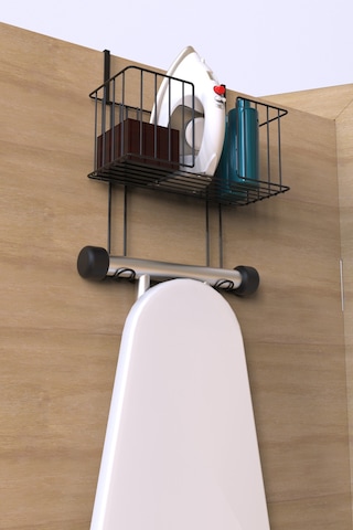 K Karteya Ütü Düzenleyici Ütü Masası Tutacağı Ütü Sepeti Çamaşır Odası Organizer Banyo Duvar Askısı Siyah