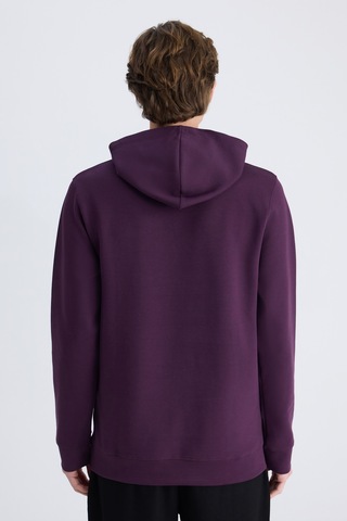 Twn Slim Fit Mor Düz Örgü Pamuklu Sweatshirt 5ece247020042 M01
