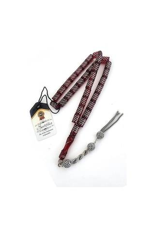 Ateş Kehribar 925 Gümüş Kakmalı Özel Usta İşi 8 X 11 Mm Tane Boyutlu Tesbih