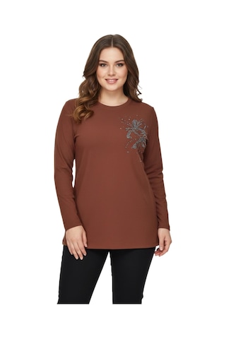 Nazal Kadın Önü Nakışlı Bluz Bgl-st05090 Taba