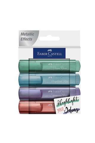 Faber-Castell Fosforlu Kalem 46 Metalik Renkler 4'lü Çok Renkli