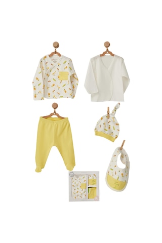 Andywawa Erkek Bebek Hayvan Motifli 0-3 Ay Hastane Çıkış Seti AC2 Çok Renkli