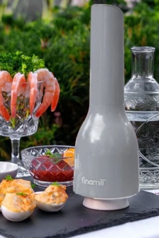 Finamill Pilli Baharat Öğütücü, Çift Hazneli Kahve Değirmeni & Öğütücüler Gri 2