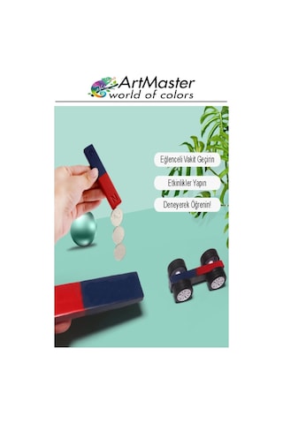 Çubuk Mıknatıs 10 Adet Deney Malzemesi Kırmızı Mavi Boyalı Okul Projeleri İçin I Şekilli Manyetik Çubuk Mıknatıs