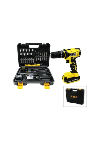 Banco-200 Sarı 1350 Rpm Bn-5 F-136 Stanliy-cordless 24w Şarjlı Matkap Seti Çantalı