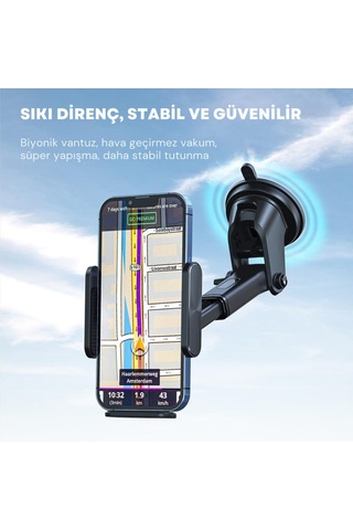 Essager Vantuzlu Torpido Üstü Ve Araç Ön Cam Araç İçi Telefon Tutucu Uzayıp Kısabilen Araç Tutucu