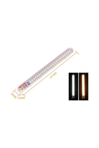 Taşınabilir Mini Usb 24Led Günışığı Lamba 5730 Smd Kamp Stick Led Sarı