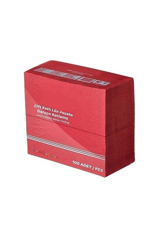 Omnipazar 33 x 33 CM 1/8 Garson Katlama Servis Peçetesi 100 Adet Kırmızı