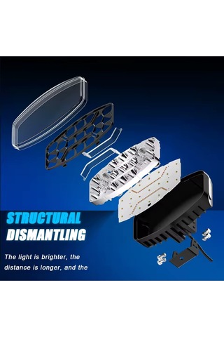 10'' Beyaz-turuncu Led Çalışma Lambası Spot Projektör + Tır Kamyon Road 12-24volt