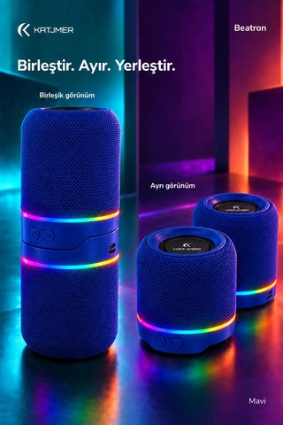 Spbtrn-001 Beatron Manyetik Ayrılabilir Bluetooth 5.4 Hoparlör 2 5 W, Tws, Tf Kart, Işıklı Mavi