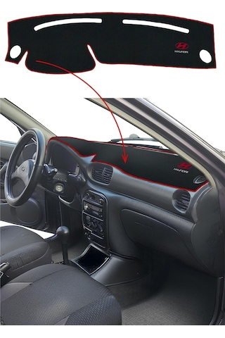 Hyundai Accent Yumurta Kasa Uyumlu Nakışlı Torpido Kaplama Koruma Halısı Örtüsü (1996-2000)