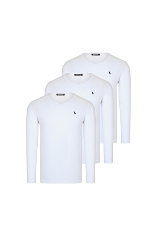 Üçlü Set T8587 Dewberry V Yaka Erkek Sweatshırt-beyaz-beyaz-beyaz Beyaz-beyaz-beyaz