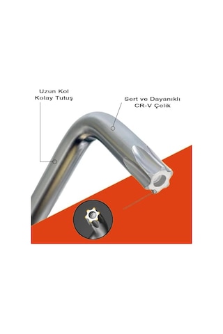 Orret Home 9 Parça 120 Mm Tork Alyan Takımı Yıldız Alyan Seti, Uzun Alyan Anahtar Seti, Profesyonel Tamir Ve Montaj Alyan Anahtar Takımı