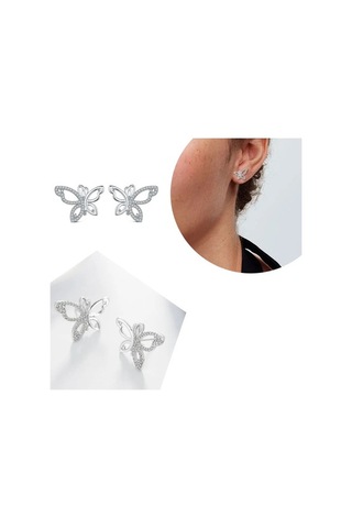 Flybuy S925 Gümüş Çember Küpe Kadın Moda Takı Çiçek Kalp Nbe0087 1.50 Cm - Gümüş Gümüş