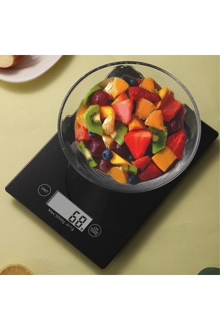 Pazly 5kg Yükleme Kapasitesi Fda Sertifikalı Bpa İçermez Dijital Gıda Terazisi Siyah Siyah