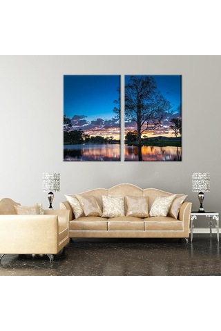 Göl Manzara Kanvas Tablo 100x90cm