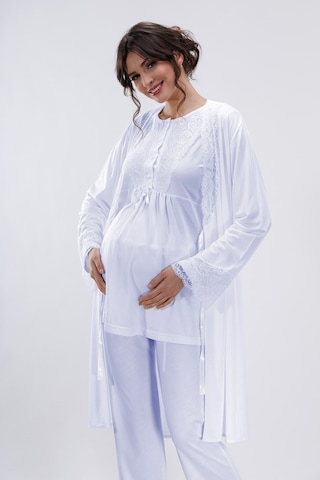 Lorians Mavi Hamile Ve Lohusa Pijama Takımı 3'lü Set