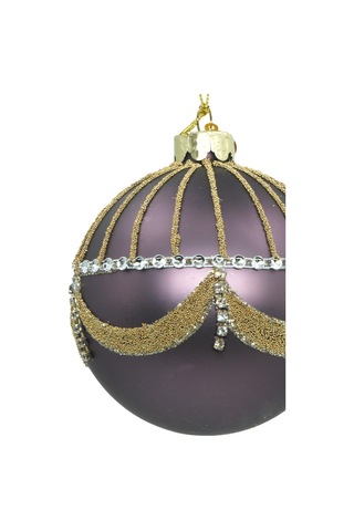 Yılbaşı Topu Cam Koyu Mavi 8cm