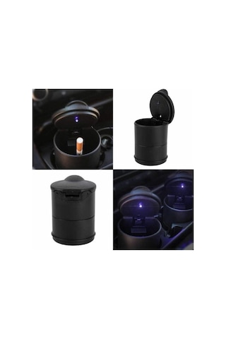 Nissan Qashqai Uyumlu Mavi Işıklı Kapaklı Siyah Küllük-kumbara