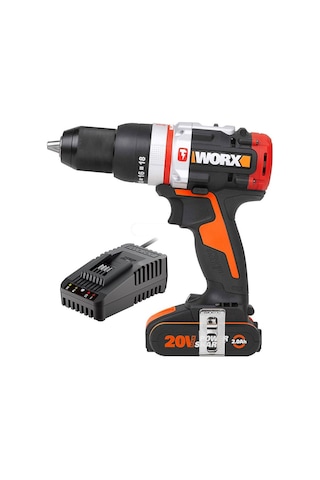 Worx WX354.9C 20 V 2.0 Ah Li-ion Tek Akülü Kömürsüz Profesyonel Darbeli Şarjlı Matkap
